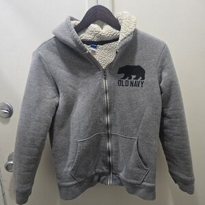 Old Navy Charcoal Kids Hoodie with Bear Design